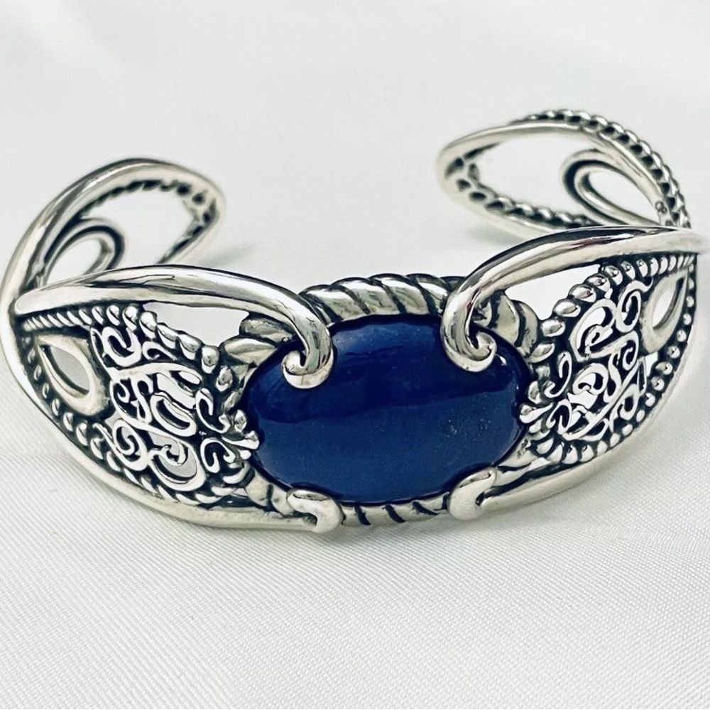 Carolyn Pollack Blue Lapis Lazuli and Sterling Silver Women's Cuff Bracelet